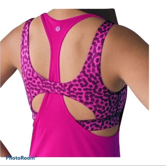 Lululemon Pink Cheetah All Sport Support Tank 6 - Picture 3 of 9